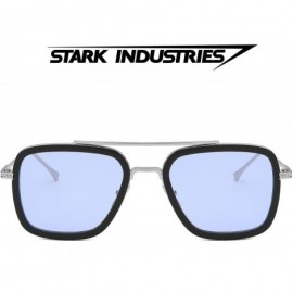 Square Retro Sunglasses Tony Stark SunGlasses Square Eyewear Metal Frame for Men Women Downey Sunglasses 1 1 Size - C318ZGN9R...