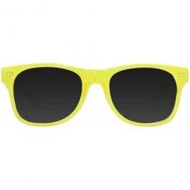 Square Horn-Rimmed Tint Sunglasses - Neon Yellow - CG12NYGDSCL $17.98
