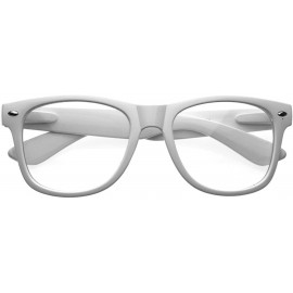 Wayfarer Standard Retro Clear Lens Nerd Geek Assorted Color Horn Rimmed Glasses (White) - CB1151J0ZNJ $9.72