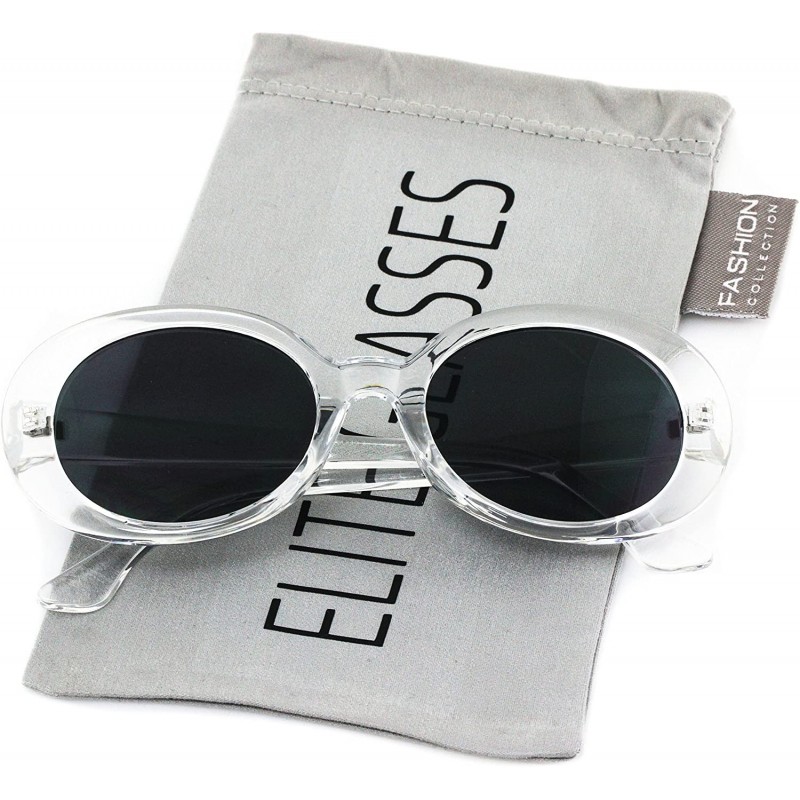 Sport Clout Goggles Oval Mod Retro Thick Frame Rapper Hypebeast Eyewear Supreme Glasses Cool Sunglasses - C7185Z0UQ0W $11.55
