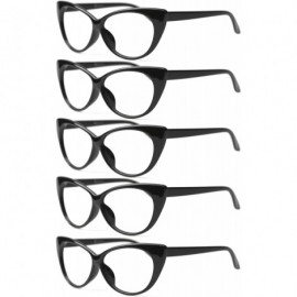 Cat Eye 3-Pair Value Pack Fashion Designer Cat Eye Reading Glasses for Womens - 5 Pairs in Black - CM18A5N433Z $29.08