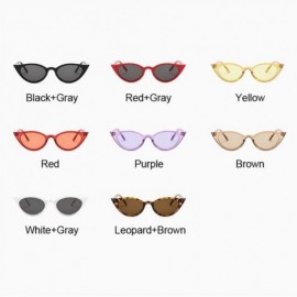 Round Cateye Women Sunglasses Classic Retro Vintage Oval Sunglasses For Women Eeywear UV400 - Yellow - CA199QCUT7Q $9.98