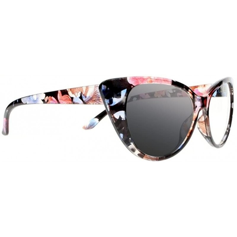 Cat Eye Retro Vintage Transition Photochromi Cat Eye Reading Glasses UV400 Sunglasses - Flower - CX18CMWSASO $18.99