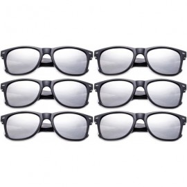 Wayfarer 80's Classic Blue Brothers Horn Rimmed Style Retro Colors Packs Vintage Retro Sunglasses (6 PACK) - CA18RZRL8OL $30.96