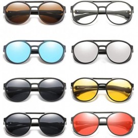 Round Steampunk Retro Round Sunglasses - UV400 Glasses for Men and Women - Black+red - C718U0WY033 $7.29