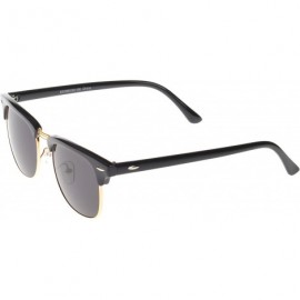Semi-rimless Classic Iconic Retro Classic Style Half Frame Horn Rimmed Sunglasses - Black/Gold - CQ119NRM1NH $21.17