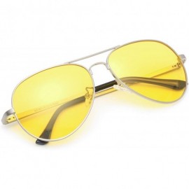 Aviator Men Aviator Night Vision Glasses for Driving Clear Sight Rainy/Clondy/Nitgttime - CA18YZL3EZ7 $38.94