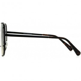 Rimless V Top Oversized Sunglasses Designer Style Shield Aviators UV 400 - Black (Grey Orange) - CF18996D3N6 $14.74