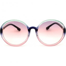 Round Womens Mod Round Minimal Plastic Sunglasses - Slate Pink Gradient Pink - CL18Z0OEHXH $15.47
