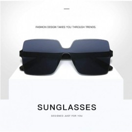 Square Heart Shaped Rimless Sunglasses Transparent Candy Color Frameless Resin Lens Glasses for Men and Women - Green - CS199...