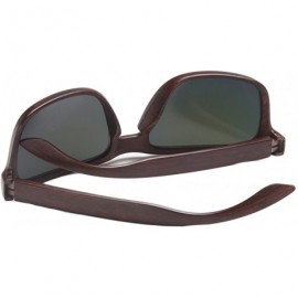 Sport Classic Retro Sport Flash Mirror Wood Sunglasses UV400 - Brown/Red - CS12IYUWSFJ $24.49