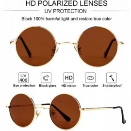 Round 2-Pack John Lennon Style Round Sunglasses for Men Women Polarized Small Circle Sun Glasses - C4192EEOGNW $29.97