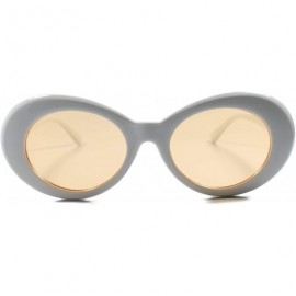 Oval NIRVANA Kurt Cobain Inspired Mens Womens Oval Sunglasses Frame Lens - White & Orange - CJ18SZ6ET6U $11.45