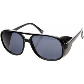 Square Women's Oversized Square Aviator Shield Sunglasses (Black Gloss) - CH180AKNAZE $32.37
