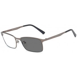 Rectangular Fashion Myopia Glasses Photochromic Sunglasses Men's Square Business Transition Optical Nearsighted Glasses - C11...
