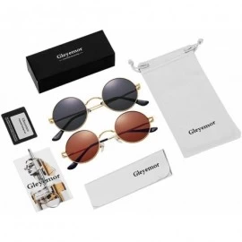Round 2-Pack John Lennon Style Round Sunglasses for Men Women Polarized Small Circle Sun Glasses - C4192EEOGNW $29.97
