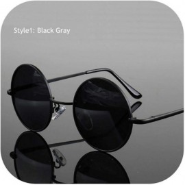 Oval Retro Classic Vintage Round Polarized Sunglasses Men Er Sun Women Metal Frame Black Lens Eyewear Driving - CO199CDOMD6 $...