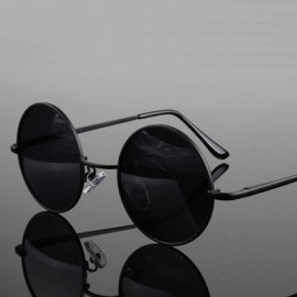 Oval Retro Classic Vintage Round Polarized Sunglasses Men Er Sun Women Metal Frame Black Lens Eyewear Driving - CO199CDOMD6 $...