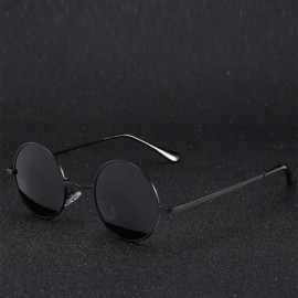 Oval Retro Classic Vintage Round Polarized Sunglasses Men Er Sun Women Metal Frame Black Lens Eyewear Driving - CO199CDOMD6 $...