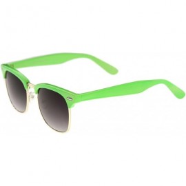 Wayfarer Premium Half Frame Metal Rivets Horn Rimmed Sunglasses 50mm - Green-gold / Lavender - C912NUBKR9N $9.45