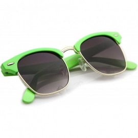 Wayfarer Premium Half Frame Metal Rivets Horn Rimmed Sunglasses 50mm - Green-gold / Lavender - C912NUBKR9N $9.45