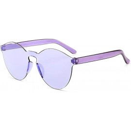 Round Unisex Fashion Candy Colors Round Outdoor Sunglasses Sunglasses - Light Purple - CY190RKU3RI $27.50