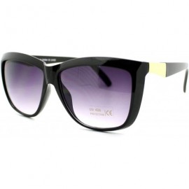 Square Womens Trendy Large Squared Cat Eye Diva Sunglasses - Black Gold - CX11YHV2FYJ $19.13