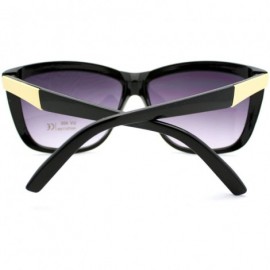 Square Womens Trendy Large Squared Cat Eye Diva Sunglasses - Black Gold - CX11YHV2FYJ $12.32