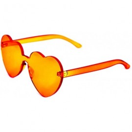 Oversized Heart Sunglasses-Protect Eyes Women Love Rimless Frame Anti-UV Lens Color Sun Glasses Light & Comfortable - CM199XZ...