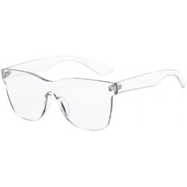 Sport Fashion Mirrored Sunglasses for women Rimless Square Candy Color Eyewear Resin Lens Sunglasses - White - CN1908NCRSG $1...