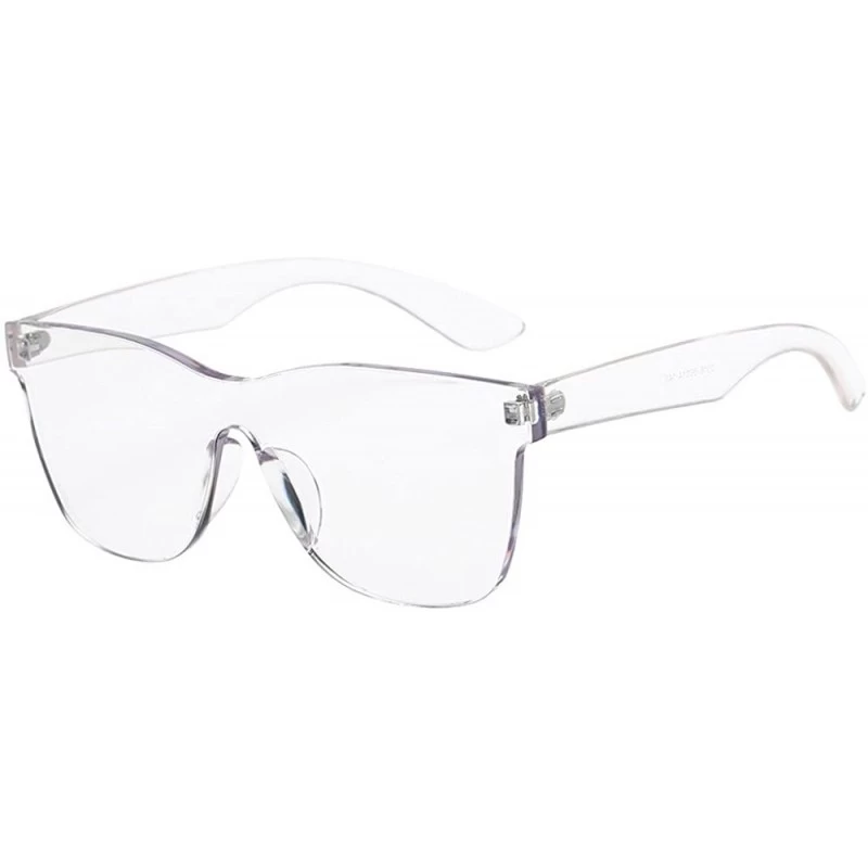 Sport Fashion Mirrored Sunglasses for women Rimless Square Candy Color Eyewear Resin Lens Sunglasses - White - CN1908NCRSG $7.42