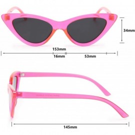 Cat Eye Retro Vintage Narrow Cat Eye Sunglasses for Women Clout Goggles Plastic Frame - A-barbie Powder - CH18U7T7R6Z $8.42
