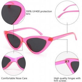 Cat Eye Retro Vintage Narrow Cat Eye Sunglasses for Women Clout Goggles Plastic Frame - A-barbie Powder - CH18U7T7R6Z $8.42