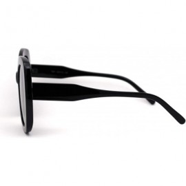 Butterfly Womens Thick Plastic Butterfly Designer Fashion Chic Sunglasses - All Black - CM19578X3CH $8.67
