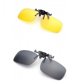 Square Polarized Sunglasses Anti Glare Prescription eyeglasses - Black+yellow - C818X8K0SXN $9.46