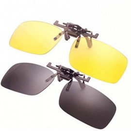 Square Polarized Sunglasses Anti Glare Prescription eyeglasses - Black+yellow - C818X8K0SXN $9.46
