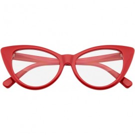 Cat Eye Super Cat Eye Glasses Vintage Fashion Mod Clear Lens Eyewear - Red - C012IVUYZJT $12.99