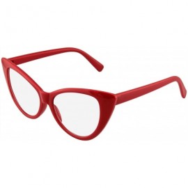 Cat Eye Super Cat Eye Glasses Vintage Fashion Mod Clear Lens Eyewear - Red - C012IVUYZJT $12.99