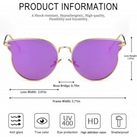 Cat Eye Fashion Cat Eye Sunglasses for Women - Polarized Mirrored Flat Lens Eyewear - UV400 Protection Eye Glasses - CN18UC6Z...