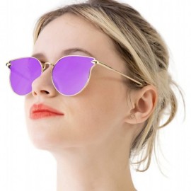 Cat Eye Fashion Cat Eye Sunglasses for Women - Polarized Mirrored Flat Lens Eyewear - UV400 Protection Eye Glasses - CN18UC6Z...