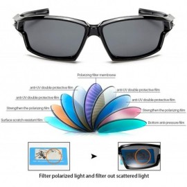 Goggle Men Sport Polarized Sunglasses 100% UV Protection for Outdoor Activities - Blue - C418TI7AQQO $24.48