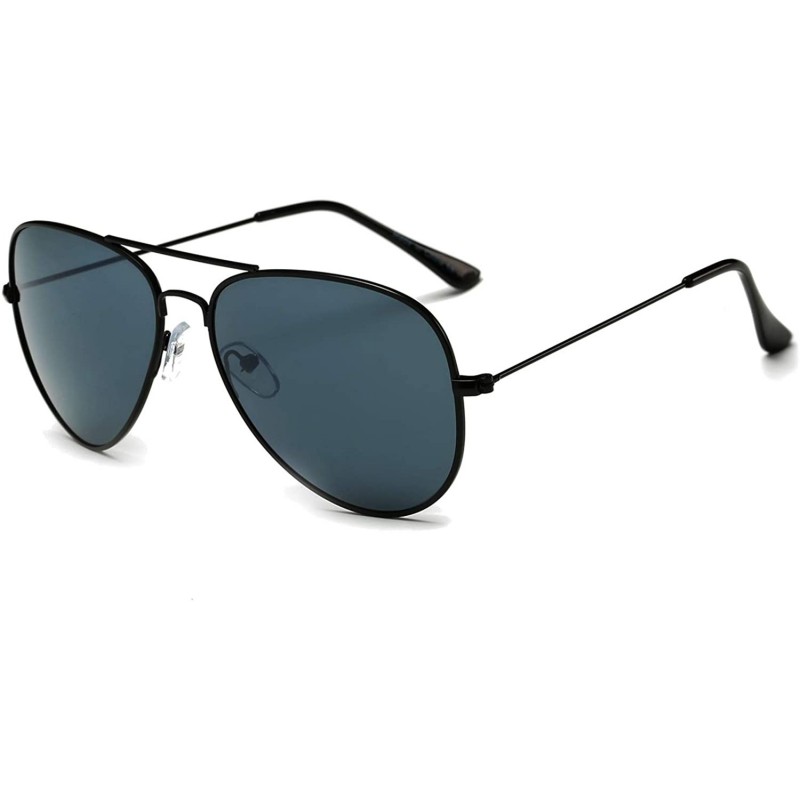 Aviator Large Tear Drop Classic Lightweight Metal Aviator Sunglasses 61mm - Black - Black - CL18S06ZW5N $8.38