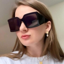 Oversized Women Fashion Sunglasses Oversized Eyewear Street Photos Sunglasses With Case UV400 Protection - CK18X0774QD $9.43