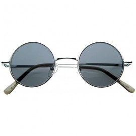 Round Small Retro-Vintage Style Lennon Inspired Round Metal Circle Sunglasses (Silver) - C0116Q2KMG5 $7.82