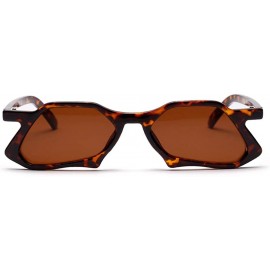 Butterfly Retro Hipster Sunglasses for Men Women UV400 Protection Polygon Glasses - Brown Flower/Brown - CR18QUZKCUY $12.40