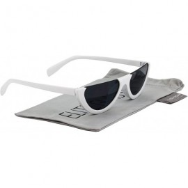 Semi-rimless HOT Flat Top Semi-lunar Semi Rimless Street Snap Sunglasses Fashion Eyewear - White - C311HWM4PX9 $21.17