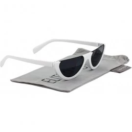 Semi-rimless HOT Flat Top Semi-lunar Semi Rimless Street Snap Sunglasses Fashion Eyewear - White - C311HWM4PX9 $9.58