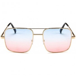 Rimless New Oversized Square Sunglasses Women Designer Frame Transparent Gradient Sun Glasses Female Feminino - Silver - CD19...