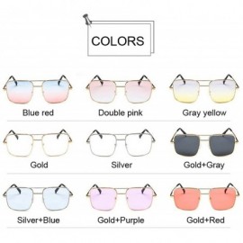 Rimless New Oversized Square Sunglasses Women Designer Frame Transparent Gradient Sun Glasses Female Feminino - Silver - CD19...