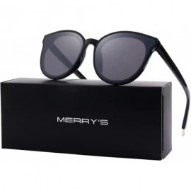 Round Round Sunglasses for Women Vintage Eyewear S8094 - Black - CA17YGD5MR3 $13.30